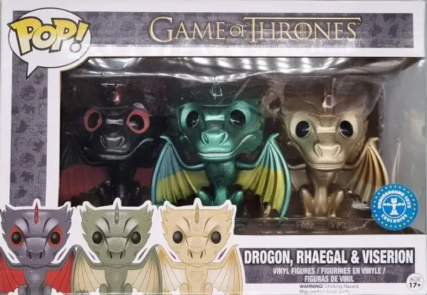 Game of Thrones Dragon 3-Pack: Drogon, Rhaegal & Viserion (metalic)
